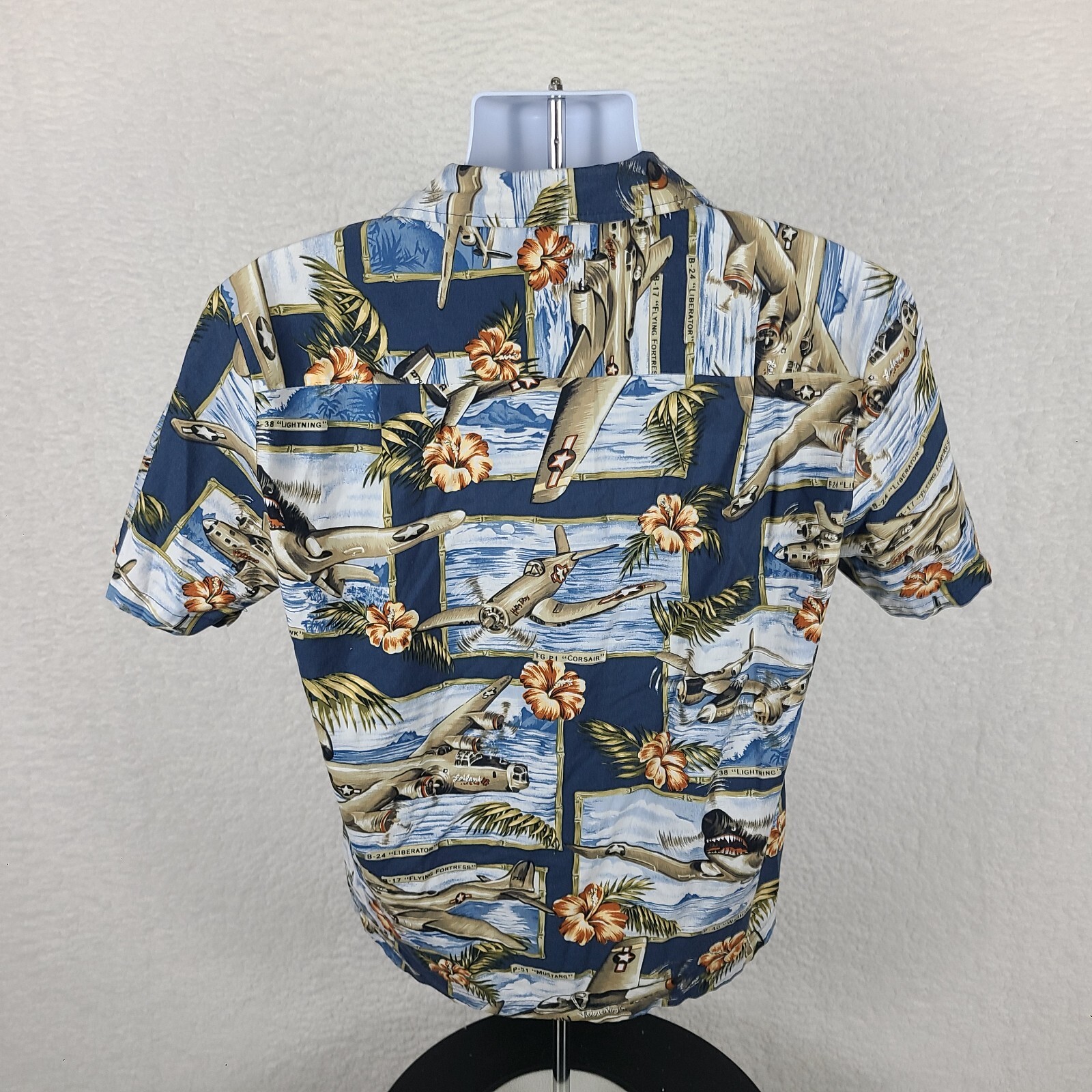Kalaheo Shirt Mens Small Multi Color Hawaiian Button Up Air Planes Pattern USA eBay