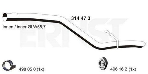 Jeu De Raccords D'échappement ERNST 493543 - Pour Peugeot, Toyota Aygo KGB10, Kit De Fixation