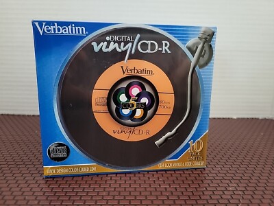 Verbatim Digital Vinyl CD-R, Pack of 10, color coded with cases, 80 min ...
