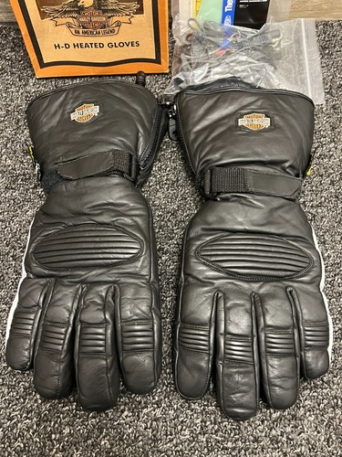 Harley Davidson Leather Heated Gloves Made w/ Kevlar Size XL Black w/ Cables - Picture 13 of 13