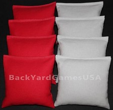 CORNHOLE BEAN BAGS Red Gray Grey 8 ACA Corn Hole Game Toss Bags Ohio State OSU