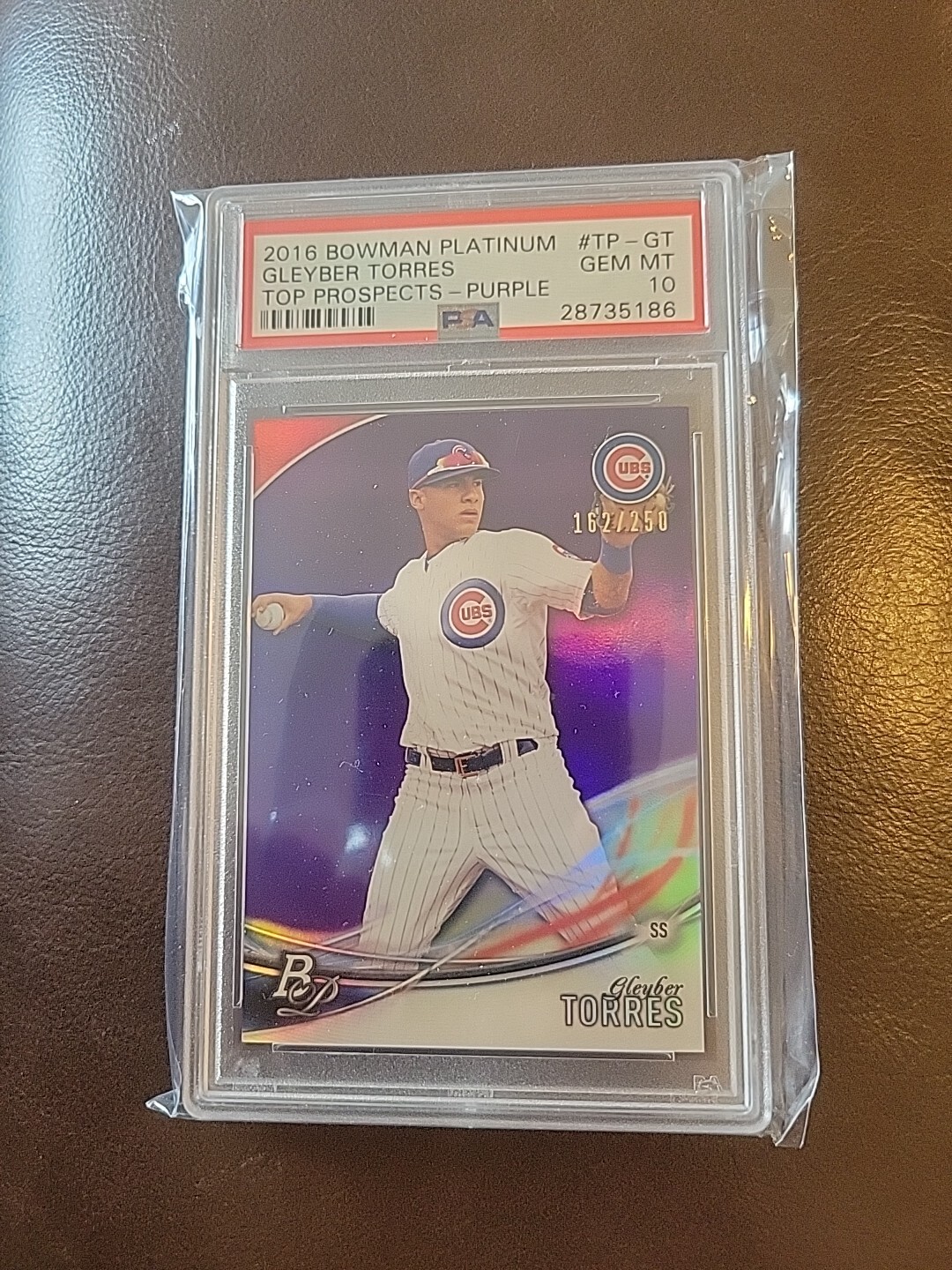 GLEYBER TORRES 2016 BOWMAN PLATINUM TOP PROSPECT PURP. #TP-GT GEM Mt Psa10 /250 view 1