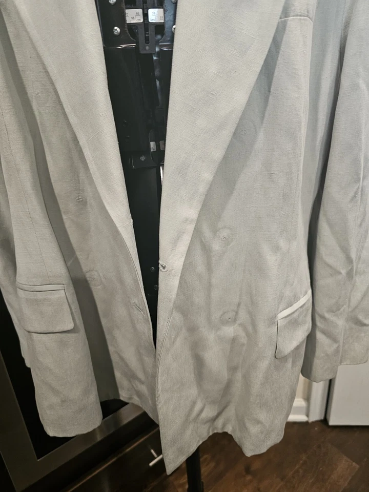 Blazer grande de lino verde menta Ralph Lauren para dama Foto 3 de 4