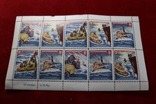 K-7) DGzRS - Quittungsmarken  -10 Pfg- Seenotrettung - 10er Bogen, Ausgabe 1960