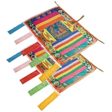 2X Lucky Tibetan Wind Horse Flag Buddhist Pray Flag For Buddhism Medicine Satin