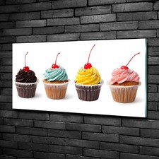 Quadro da parete quadro in vetro stampa su vetro 100x50 decorazione cibo e bevande muffin