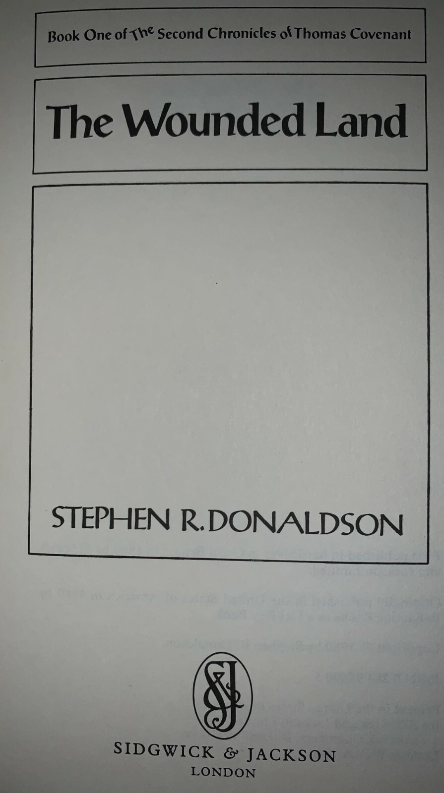THE WOUNDED LAND STEPHEN DONALDSON 1ST UK HB Chronicles of Thomas