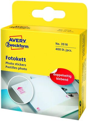 AVERY Zweckform 3516 Fotokleber 400 Stück (12x12mm, Fotoketts, Fotoaufkleber, do