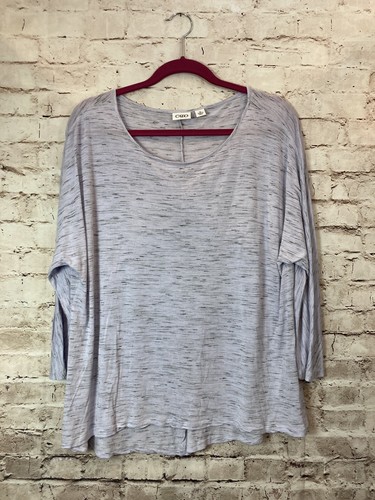 Cato Women’s Long Sleeve Shirt Xl Purple Speckled Dolman Stretch Scoop neck