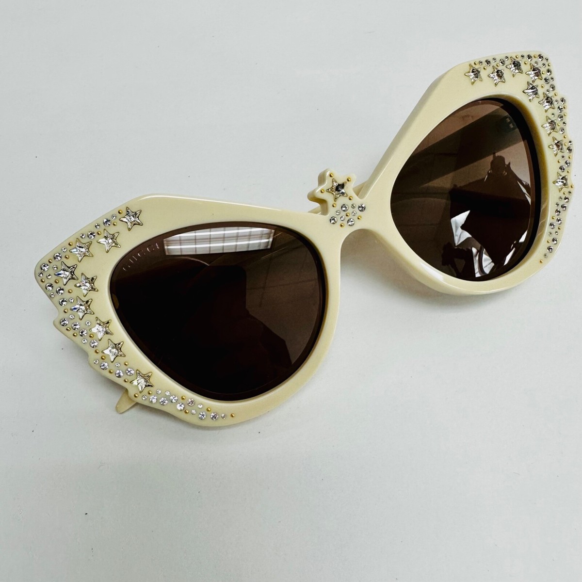 GUCCI★素敵!HOLLYWOOD FOREVER 1095 GUCCI ARIA HOLLYWOOD FOREVER 1095 Ivory Brown Crystal Star