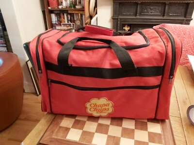 Vintage 90er Chupa Chups Werbung Werbe Roter Holdall Sporttasche 22x13x11''