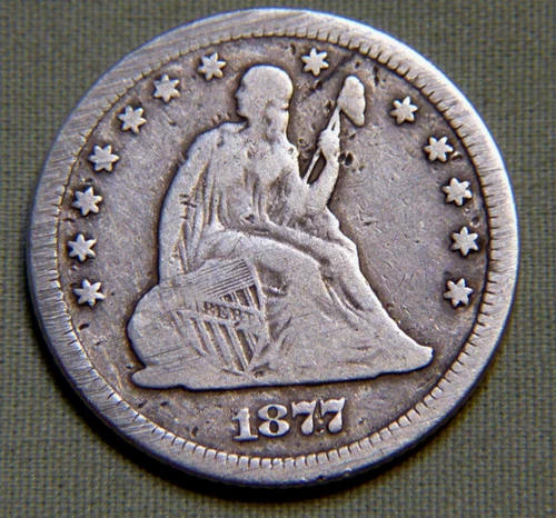 1877 United States Seated Liberty Carson City Silver Quarter - Lot 1330