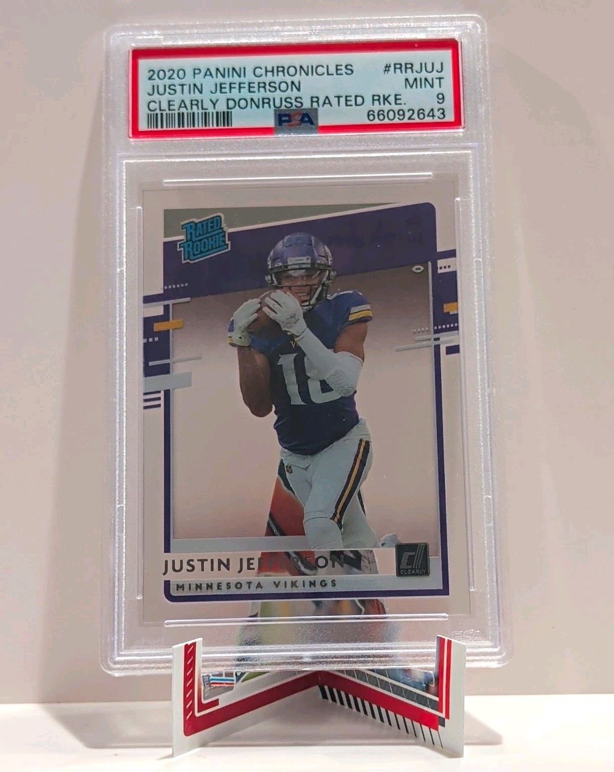 Panini 2020 Chronicles Donruss Rated Rookie Justin Jefferson RR-JUJ PSA 9