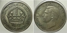 1937 Australian Silver Crown (Five Shillings coin). 92.5% Sterling Silver,#TTC2