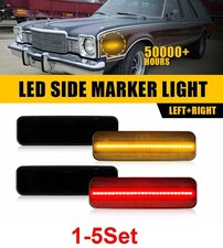 1-5set For 1971-83 Dodge Charger Led Front Rear Bumper Side Marker Lights Smoked