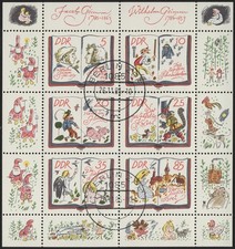 2987-2992 foglietto fiaba Grimm 1985, VS-O Berlino ZPF
