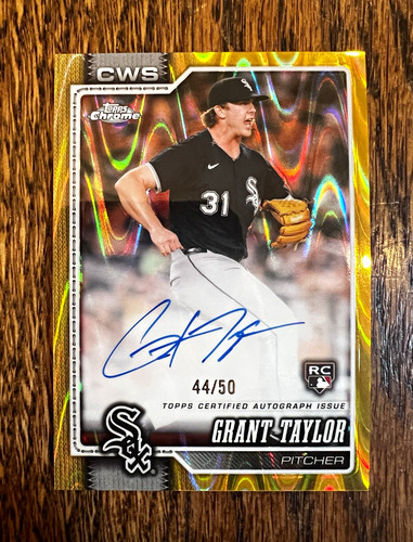 Topps 2025 Topps Chrome Gold Rookie Auto #44/50 (RAGT) Grant Taylor White Sox