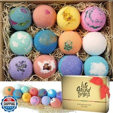 LifeAround2Angels Bath Bombs Gift Set 12 USA made Fizzies, Shea and Coco Butt
