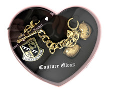 Juicy Couture Gold Heart Locket Lip Gloss Bracelet NIB Y2K Unused
