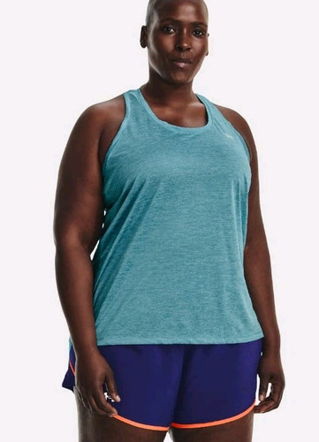 Under Armour Womens Active Work Out Tank Top Heat Gear Blue Sz Plus Size 1X NWT