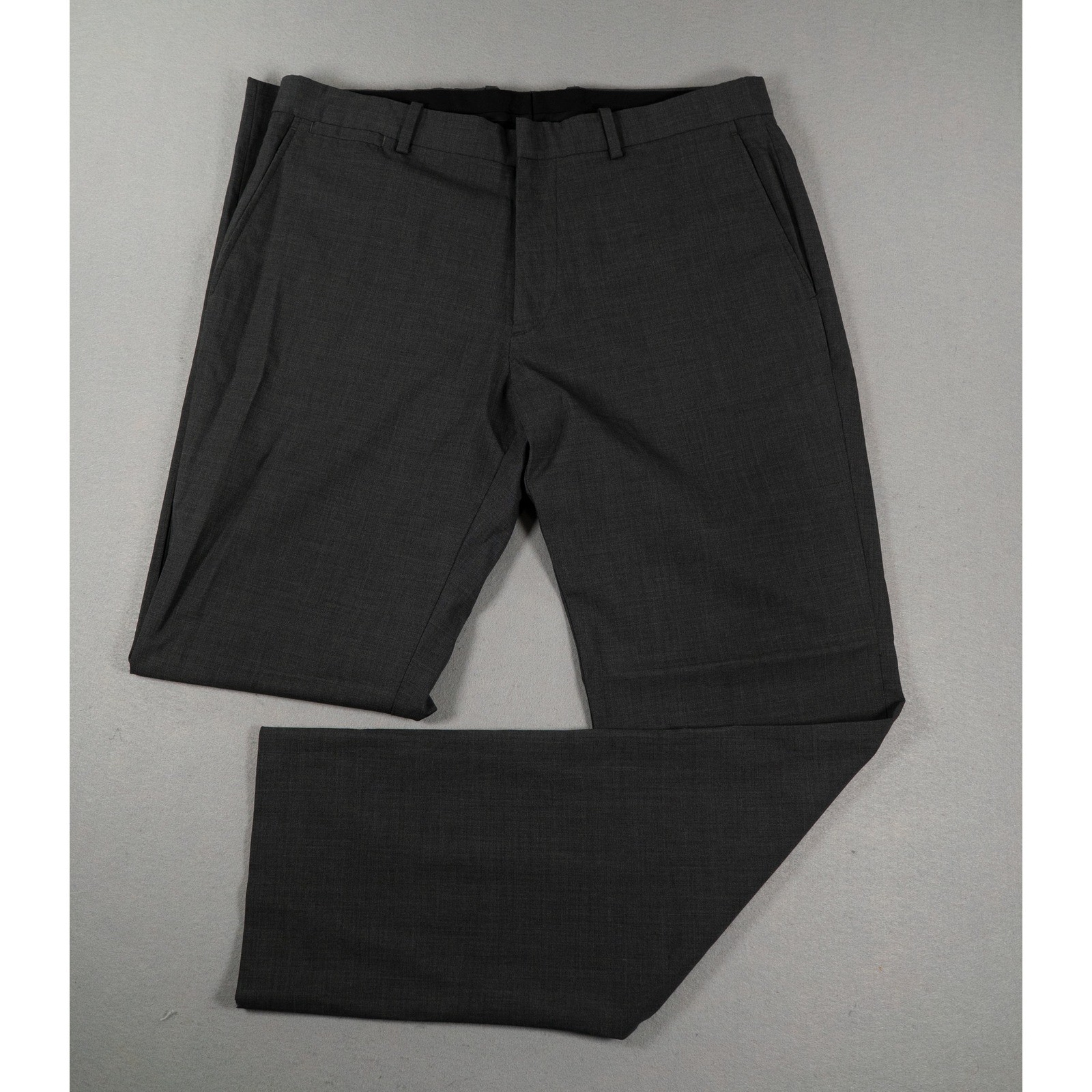 Theory Mens Marlo New Tailor 2 Slim Straight Virgin Wool Pants Charcoal Grey 33