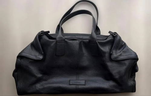 Alexander McQueen De Manta Leather Boston Tote Bag Black