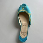Christian Louboutin Vintage Peep Toe Embroidered Slides - New — photo 5