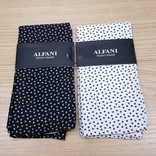 ALFANI Mens Pocket Square White Black Geo Pattern Set of 2