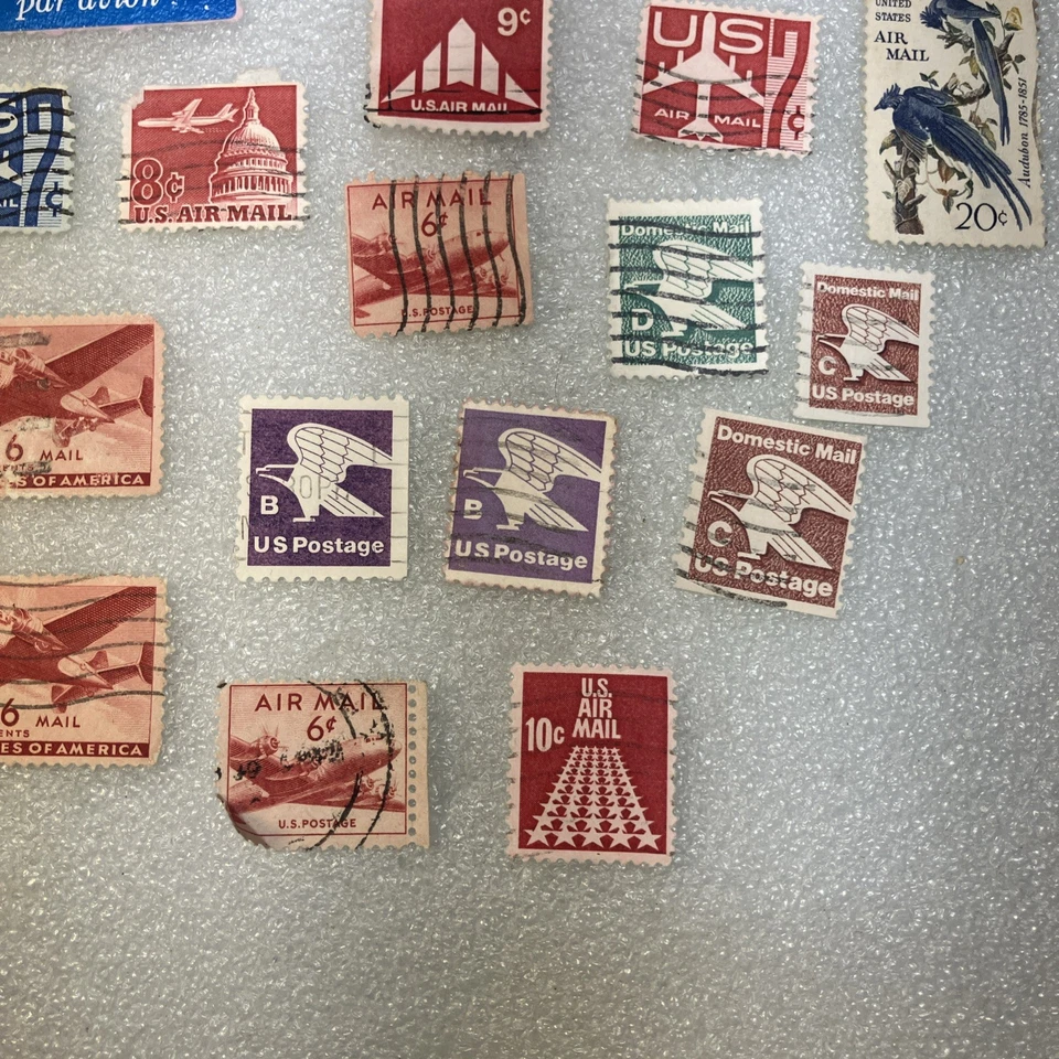 20 USED Vtg/HR US Air Mail Varied Stamps Lot; 1945-1975; A DEAL! $1 ships. LOOK! - Image 3 of 4