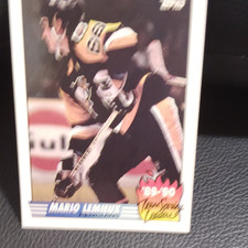 Topps 1989-90 Team Scoring Leaders Insert Mario Lemieux Penguins Card #17
