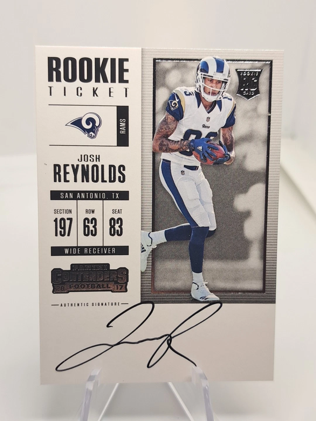 2017 Panini Contenders Josh Reynolds Rookie Ticket Auto #335 Rams