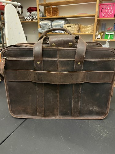 TEXBO Distressed Leather Laptop Briefcase