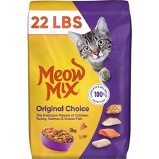 Dry Cat Food 22Lb Bag Chicken Salmon Fish Complete Nutrition All Breed 2.36 per pound