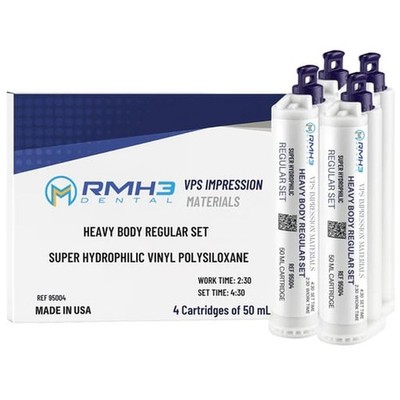 RMH3 Dental VPS Heavy Body Impression Mat,Regular Set,50mL Cartridges,4/Pk#95004