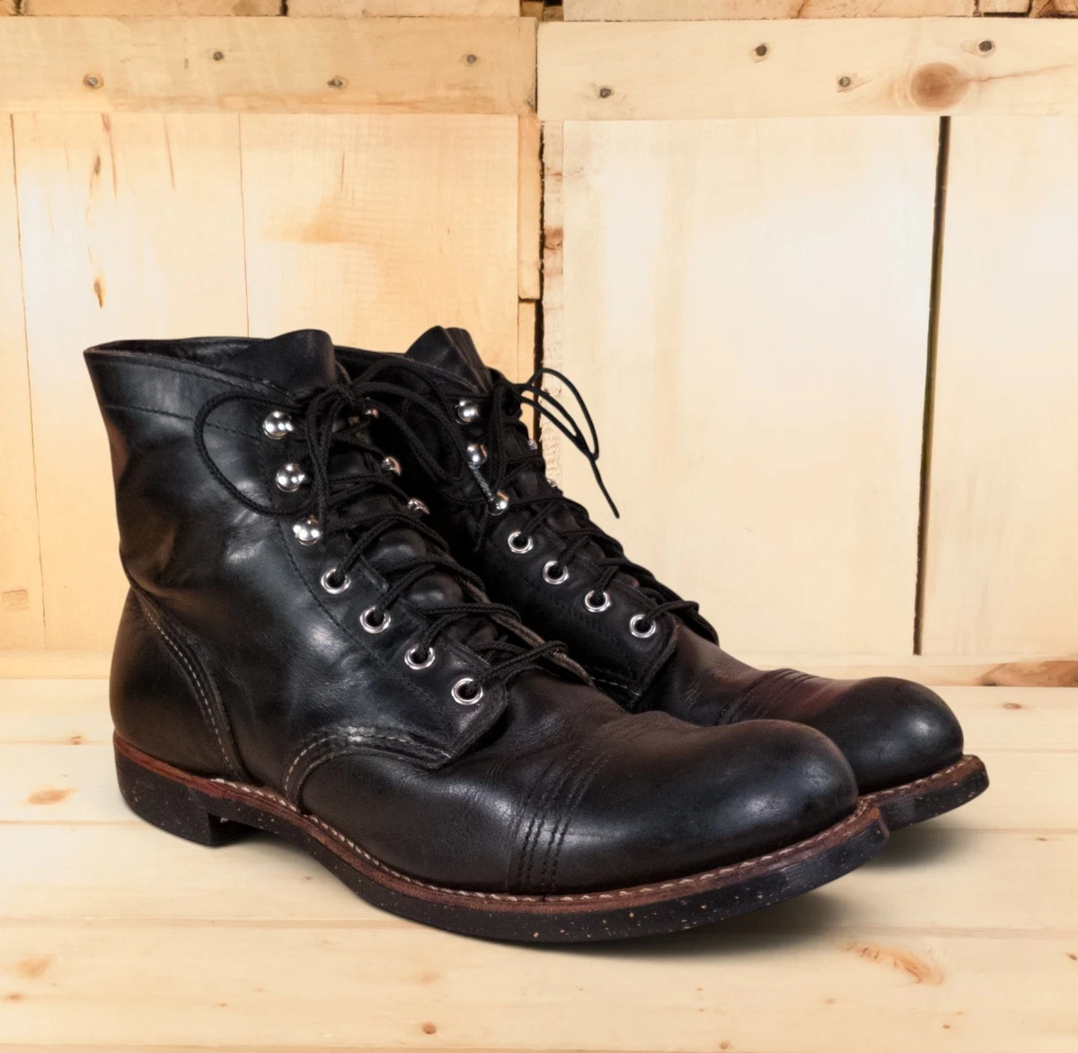 Red Wing Shoes Lace Up Black Boots for Men for Sale | Shop New