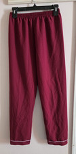 Womens Burgundy Pajama Set ButtonFront Collar...