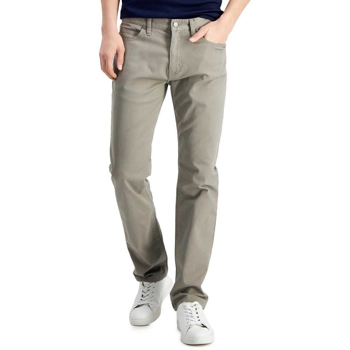 Мужские джинсы Alfani из серого денима с карманами и прямыми штанинами 3630 BHFO 5446 3090₽