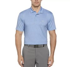 Callaway Mens XL Performance Stretch Polo Shirt Golf Regatta Blue Geometric NWT