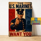 U.S. Marines Want You Vintage Military Recruitment Metal Poster Tin Sign 20x30cm