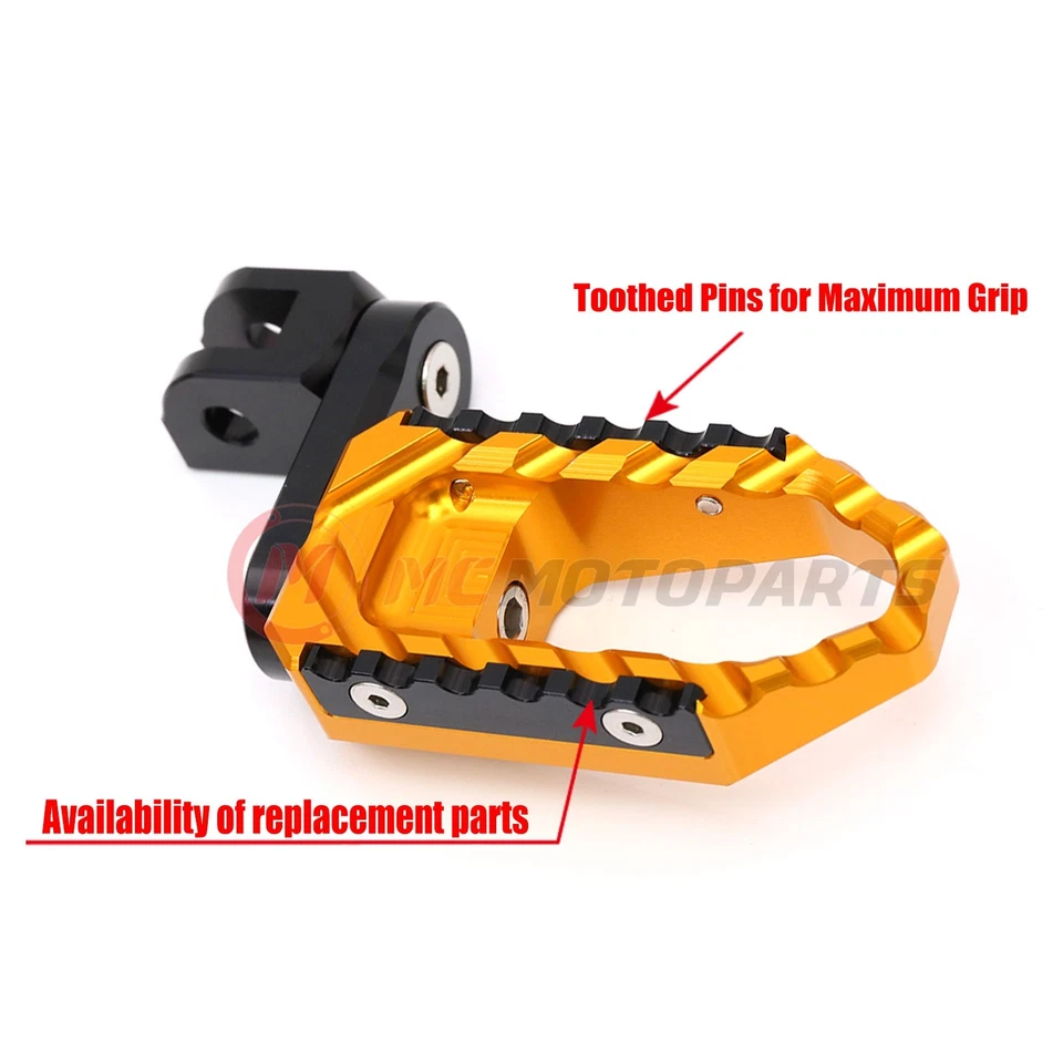 40mm Extension TRC Gold Wide Footpegs Gold For Honda CBR1100XX Blackbird 96-07 - Image 4 of 4