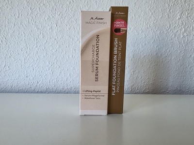 M.Asam Supercharge Serum Foundation, 120 soft ivory, 30 ml, flat brush, neu 