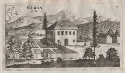 Gradic Gerbin Litija Slovenia Copper Engraving Valvasor 1679