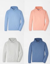 NEW MENS PETER MILLAR L/S PINE PERFORMANCE HOODIE SWEATSHIRT, MEDIUM, PICK COLOR