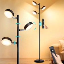 Tree Floor Lamp for Living Room - Modern Black Standing Lamp, LED Floor Light...