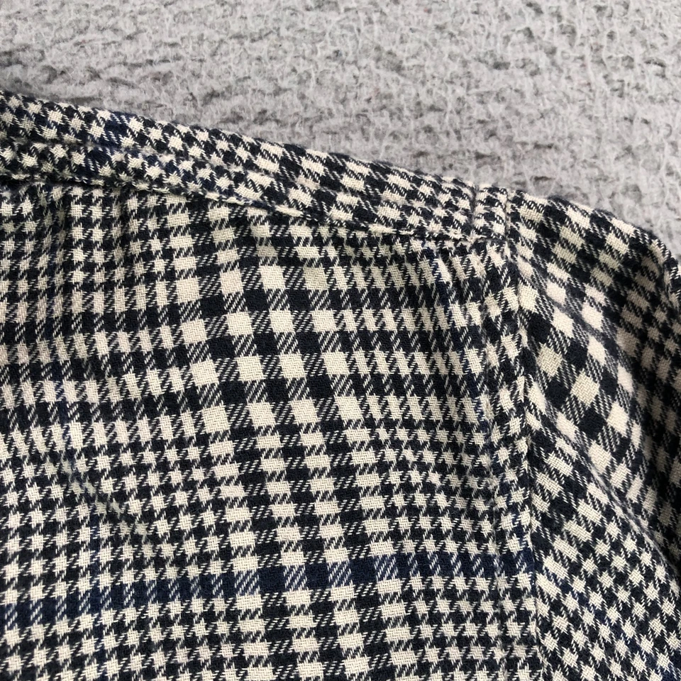 Buck Mason Shirt Adult Small Black White Houndstooth Plaid Lightweight Button Up - Image 4 of 4