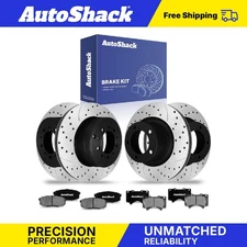 Front Rear Drilled Slotted Brake Rotors Ceramic Pads for Toyota Tundra V8