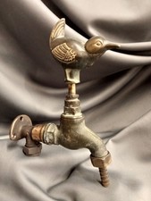 BRASS GARDEN TAP WITH BIRD HANDLE, RECLAIMED &  REFURBISHED BRASS GARDEN TAP