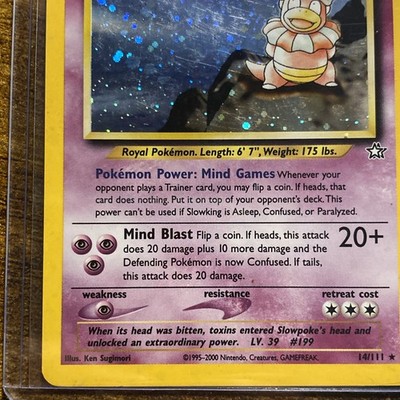 First Edition Slowking 14/111 Neo Genesis Holo Vintage Pokemon NM