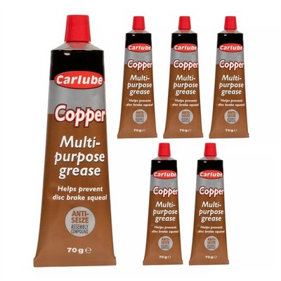 Carlube Kupferfett Bremsbelag Anti-Seize Mehrzweck 70g Tube x6