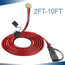 2-10FT 14AWG Battery Cable Tender Terminal SAE To O Ring Harness Extension Cord